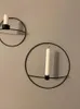Moderne Art 3D Wall Mounted Candle Houder Metalen Vintage Opknoping Droge Bloem Vaas Geometrische Thee Light Home Decor Candlestick