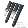 20mm 22mm Leather Cowhide Watch Band Replacement for IWC Portugieser Porotfino Family PILOT'S Watches Black Blue Brown Strap 216y