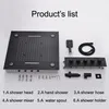 Bluetooth Music Shower Head Bathroom Ceiling LED Shower Set Rainfall Waterfall Black Showerhead Faucets Thermostatic Concealed Mixer