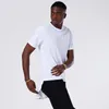Camisetas para hombres Moomphya Longline Curve Dobling Men T Shirt Transferencia completa Zip Streetwear Hip Hop Long Tail T-Shirt Masculina Camisetas divertidas