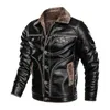 Men's Fur & Faux Winter Thick PU Jacket Mens Motorcycle Leather Fleece Warm Coats Male Brand Clothing SA850