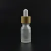 Essentiële olie glazen druppelfles met bamboe deksel bamboe serum fles frosted groen blauw amber wissen 10ml 15 ml 20 30 ml 50ml