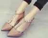 Aike asie nouvelles femmes pompes mode d'été Sexy Rivets bout pointu fête de mariage chaussures à talons hauts femme sandales