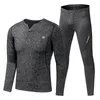Hiver fonctionnel Vneck Thermal Fleece doublé Pantalon extérieur Sport Cycling Close de randonnée Ski chaud Men de sous-vêtements Base Laye4522764