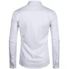 Chemise habillée à col à bandes blanches hommes coupe ajustée à manches longues chemises boutonnées décontractées hommes d'affaires bureau travail Chemise Homme S-2XL220W