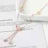 Women fashion ankle bracelet butterfly single drill tassel anklets for girls gift Beach wind jewelry wholesale DHL free shipping