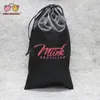Custom Logo Förpackningspåsar för hår Silk Satin Tassel Drawstring Bag 18x30cm peruker Extension Presentväska