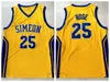 Derrick Rose #25 Simeon Zack Morris Basketball Jersey High School Movie Jerseys Blue Yellow Gray 100% Ed Size S-xxl Top Quality