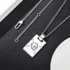 Collana con teschio in argento sterling 925 Collana con ciondolo a forma di teschio quadrato in argento sterling retrò per uomo e donna, ciondolo elfo moda nec326z