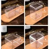 20pcs hochwertige Quadratkuchenbox Backverpackung Kekse Dessert Box Geburtstagsfeier Gefällige Kisten transparent Blumengeschenk