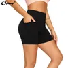 Yoga Outfits Women's High Waist Sports Shorts Workout Running Fitness Tight Leggings Female Seamless Gym With Pocket Plus Size