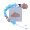 Clip per ciuccio per bambini Ciuccio in gel di silice Supporto per succhietto Clip per perline Catena Capezzolo Massaggiagengive Catena per ciuccio Baby Shower Regalo BPA Free DW5777