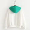 두꺼운 후드 끈 스웨터 화이트 녹색 귀여운 패션 멋진 comfortbale 흰색 오렌지