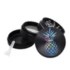 Colorful Pineapple Patterns Herb Grinder Smoking 4 Parts Metal 50mm With Matched Storage 45MM Tobacco Crusher Large Herb Grinders Aluminum