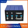 PWOD 4PCS Grade A LiFePO4 3,2V 280Ah Zellen für 12V280Ah Home Solar Energy Storage System RV-Batterie mit Sammelschienen EU US STEUERFREI