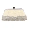 Factory Retaill Hela helt nya handgjorda Pretty Diamond Evening Bag P￤rledv￤ska med satin f￶r br￶llopsbankettfest Porm329T