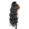 140g Long Wavy Ponytail Hair human Drawstring Ponytail Clip in Hairpiece Black brown Wave Ponytail for Black Women 4colors