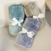 Baby Bow Plush Blankets Sofa Covering Leg Throw Blanket Air Conditioned Room Soft Warm Household Car Travel 9dq F2