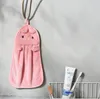 The latest 36X25CM towel, coral velvet material cute cartoon daily pendant hand towels, many styles to choose from