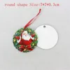 18 stijlen Sublimatie MDF Kerst ornamenten Decoraties Rond vierkante vorm Decoraties Hotoverdracht Afdrukken Blank Verbruikbaar FY4266