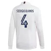 2020/21 레알 마드리드 긴 소매 축구 유니폼 # 7 위험 # 18 Jovic Uniform 2021 Sergio Ramos Modric Isco Full Sleeve Football Shirts