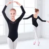 Body da balletto nero per ragazze Body da ginnastica per bambini con giunture in pizzo per bambini1