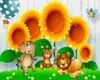 Papier peint 3d pour chambre d'enfants, belle planche de bois, fleur de tournesol, dessin animé, fond d'animal, peinture murale HD