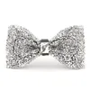 Sparkly White Rhinestone Wedding Mens Bow Tie Fashion Diamond Man Bow Ties Real Pos Tuxedos Groom In Stock 243V