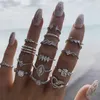 Diamond Heart Crown Silver Knuckle Ring Jewelry Conjunto de mulheres Combinação de empilhamento Midi Rings Fashion Will e Sandy Gift