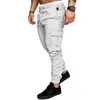 Hommes pantalons de jogging décontractés solide mince Cargo pantalons de survêtement mâle multi-poches pantalons nouveaux vêtements de sport pour hommes Hip Hop Harem crayon Pants236G