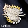 Unisex pins broches geel goud vergulde bling cz bladbroche pin voor mannen vrouwen voor feest bruiloft mooi cadeau1769638