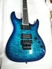 Custom Shop M-II FR-DLX Blue Ocean Electric Guitar Tremolo bridge China Black Hardware Made Electeic Guitar Free Shipping