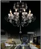 Lámpara de araña negra vintage francesa, lámpara de cristal, lámpara colgante K9 moderna, iluminación interior, iluminación interior MD88010 D750mm H730mm