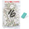 Decorazioni per le nail art super glitter 1440 pezzi SS3-SS30 Flatback Multicolor non fissa strass per scarpe decorative e danza