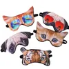 Masques de sommeil 3D dessin animé drôle masque pour les yeux mignon animal imprimé chat ombre couverture voyage Relax aide bandeau masque de sommeil