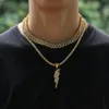 Ny färg 12mm 2 linjer kubanska länkkedjor halsband mode hiphop smycken strass i linje med halsband för män t2008243878647