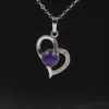 Qimoshi Infinity Love Heart Pendant Halsband för vän Mottagare Crystal Chakra Yoga Smycken finns i olika färgade stenar