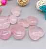 Pedras pendentes em forma de cora￧￣o de 30 mm Cristais de quartzo rosa natural amor amostra de cura de cura de cura de cristal de cura