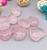 30mm Heart Shaped Pendant Stone Gemstones Natural Rose Quartz Crystals Love Puffy Healing Crystal Gemstone Home Decoration DIY KD1