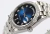 EWF Day Date 128349 A2836 Automatic Unisex Watch Mens Ladies Diamonds Bezel D-Blue Diamond Dial Presidential Bracelet Same Serial Card Super Edition Puretime A1