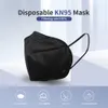 Máscara KN95 FFP2 Mascarilla de diseño colorida de 6 capas Carbón activado Lujo Reutilizable Respirador respirable Válvula protectora Escudo facial negro