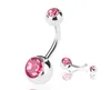 New Silver Stainless Steel belly button rings Navel Rings Crystal Rhinestone Body Piercing bars Jewlery for women's bikini fashion Jewelry