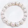 20pcs White Pearl beads Bracelet Crystal Bracelets Jewelry DIY Bracelets For Women Elasticity Jewelry Gift
