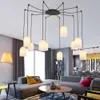 Artpad Nordic DIY LED Chandelier Lamp Black Long Arm Cable Lamp For Living Room Bedroom Room Interior Decoration Spider Lighting