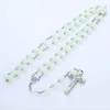 8MM Long Beads Cross Pendant Luminous Noctilucent Rosary Cross Necklace Christianity Catholic Jewelry Christian Religious Jewelry Party Gift