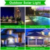 Lampada solare da esterno a luce solare da 100 LED con sensore di movimento PIR Lampada da parete impermeabile ad energia solare per la decorazione del percorso del giardino