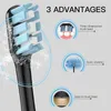 Fashion 16 Modes Sonic Electric Toothbrush USB Rechargeable + 5 Replacement Teeth Brush Heads for Adults Tooth Whitening Cleaner