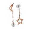 TKE115 Bijoux fantaisie femmes nouveau Design étoiles et perles de lune ours boucles d'oreilles irrégulières breloques en acier inoxydable boucle d'oreille El oso pend6656631