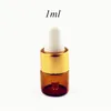 1ml 2ml 3ml 5ml Mini Empty Dropper Bottle Portable Aromatherapy Esstenial Oil Bottle with Glass Eye Dropper