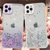 Caixas de silicone macias de glitter bling para 13 12 11 x max 6plus 6splus 8 plus capa de telefone celular com saco de opp